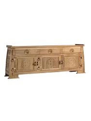 Handgeschnitztes Lowboard „Sumbawa“ aus massiven Teakholz Giner & Colomer