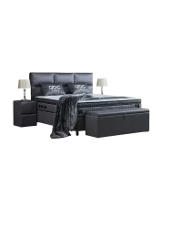 Premium Boxspringbett „Hamilton“ inkl. Matratze & Topper Dunkelgrau Liegefläche: 160 x 200 cm ABC Bedding