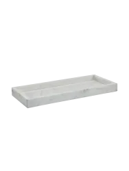 Rechteckiges Design Bad-Tablett „Hammam“ aus Marmor, Weiss Aquanova
