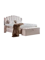 Premium Boxspringbett „Jazzlyn“ inkl. Matratze & Topper Light Beige  140 x 200 cm ABC Bedding
