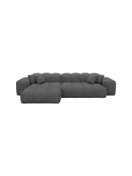4-Sitzer Design Ecksofa „Kiano“ mit Bouclé-Bezug Bouclé Graphit BLOOMINGLOFT Collection