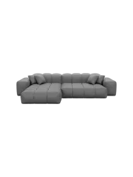 4-Sitzer Design Echtleder Ecksofa „Kiano“ Echtleder Dark Grey BLOOMINGLOFT Collection