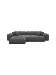 4-Sitzer Design Ecksofa „Kiano“ mit Strukturstoff-Bezug Strukturstoff Anthrazit BLOOMINGLOFT Collection