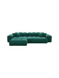 4-Sitzer Design Ecksofa „Kiano“ mit Samtbezug Samtbezug Grün BLOOMINGLOFT Collection