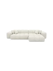 4-Sitzer Design Ecksofa „Kiano“ mit Bouclé-Bezug Bouclé White BLOOMINGLOFT Collection