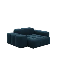 Design Loungesessel „Kiano“ mit Samtbezug Samtbezug Petrol dunkel BLOOMINGLOFT Collection
