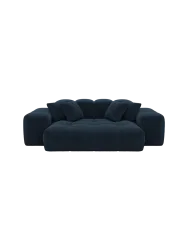 2-Sitzer Design Sofa „Kiano“, Cordsamt Cordsamt Dunkelblau BLOOMINGLOFT Collection