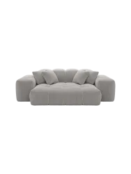 2-Sitzer Design Sofa „Kiano“, Cordsamt Cordsamt Hellgrau BLOOMINGLOFT Collection