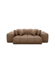 2-Sitzer Design Echtleder Sofa „Kiano“ Echtleder Choco Brown BLOOMINGLOFT Collection