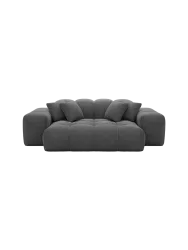 2-Sitzer Design Sofa „Kiano“ mit Strukturstoff-Bezug Strukturstoff Anthrazit BLOOMINGLOFT Collection