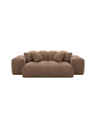 2-Sitzer Design Sofa „Kiano“ mit Strukturstoff-Bezug Strukturstoff Braun BLOOMINGLOFT Collection