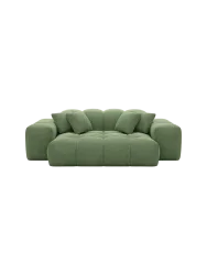 2-Sitzer Design Sofa „Kiano“ mit Strukturstoff-Bezug Strukturstoff Grün BLOOMINGLOFT Collection