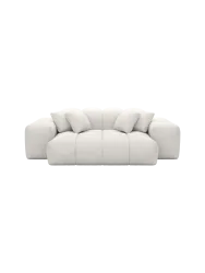 2-Sitzer Design Sofa „Kiano“ mit Strukturstoff-Bezug Strukturstoff Weiss BLOOMINGLOFT Collection