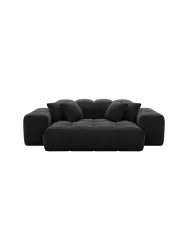 2-Sitzer Design Sofa „Kiano“ mit Samtbezug Samtbezug Schwarz BLOOMINGLOFT Collection