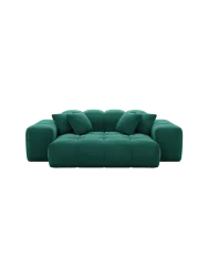 2-Sitzer Design Sofa „Kiano“ mit Samtbezug Samtbezug Grün BLOOMINGLOFT Collection
