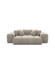 2-Sitzer Design Sofa „Kiano“ mit Samtbezug Samtbezug Beige dunkel BLOOMINGLOFT Collection