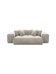 2-Sitzer Design Sofa „Kiano“ mit Samtbezug Samtbezug Sand BLOOMINGLOFT Collection