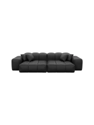 3-Sitzer Design Echtleder Sofa „Kiano“ Echtleder Schwarz BLOOMINGLOFT Collection