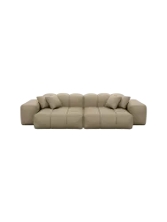 3-Sitzer Design Echtleder Sofa „Kiano“ Echtleder Dark Beige BLOOMINGLOFT Collection