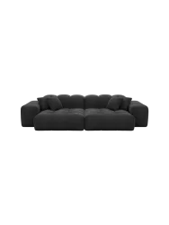 3-Sitzer Design Sofa „Kiano“ mit Strukturstoff-Bezug Strukturstoff Schwarz BLOOMINGLOFT Collection
