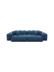 3-Sitzer Design Sofa „Kiano“ mit Strukturstoff-Bezug Strukturstoff Dunkelblau BLOOMINGLOFT Collection