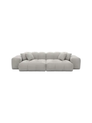 3-Sitzer Design Sofa „Kiano“ mit Strukturstoff-Bezug Strukturstoff Hellgrau BLOOMINGLOFT Collection