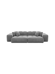 3-Sitzer Design Sofa „Kiano“ mit Samtbezug Samtbezug Dunkelgrau BLOOMINGLOFT Collection