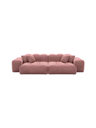 3-Sitzer Design Sofa „Kiano“ mit Samtbezug Samtbezug Lachsrosa BLOOMINGLOFT Collection