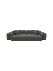 4-Sitzer Design Sofa „Kiano“, Cordsamt Cordsamt Dunkelgrau BLOOMINGLOFT Collection
