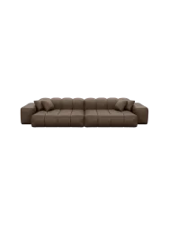 4-Sitzer Design Echtleder Sofa „Kiano“ Echtleder Dark Brown BLOOMINGLOFT Collection
