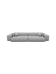 4-Sitzer Design Echtleder Sofa „Kiano“ Echtleder Light Grey BLOOMINGLOFT Collection