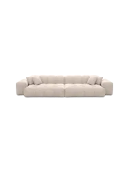 4-Sitzer Design Sofa „Kiano“ mit Strukturstoff-Bezug Strukturstoff Beige BLOOMINGLOFT Collection