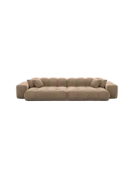 4-Sitzer Design Sofa „Kiano“ mit Samtbezug Samtbezug Braun BLOOMINGLOFT Collection