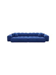 4-Sitzer Design Sofa „Kiano“ mit Samtbezug Samtbezug Königsblau BLOOMINGLOFT Collection