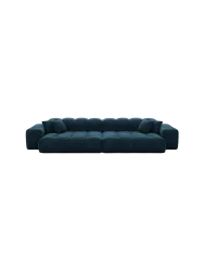 4-Sitzer Design Sofa „Kiano“ mit Samtbezug Samtbezug Petrol dunkel BLOOMINGLOFT Collection