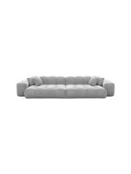 4-Sitzer Design Sofa „Kiano“ mit Samtbezug Samtbezug Hellgrau BLOOMINGLOFT Collection