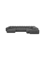 6-Sitzer Design Panorama-Sofa „Kiano XL“ mit Bouclé-Bezug Bouclé Graphit BLOOMINGLOFT Collection