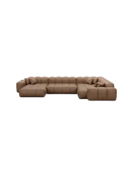 6-Sitzer Design Echtleder Panorama-Sofa „Kiano XL“ Echtleder Choco Brown BLOOMINGLOFT Collection
