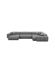 6-Sitzer Design Echtleder Panorama-Sofa „Kiano XL“ Echtleder Dark Grey BLOOMINGLOFT Collection