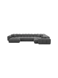 6-Sitzer Design Panorama-Sofa „Kiano XL“ mit Strukturstoff-Bezug Strukturstoff Anthrazit BLOOMINGLOFT Collection