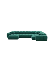 6-Sitzer Design Panorama-Sofa „Kiano XL“ mit Samtbezug Samtbezug Grün BLOOMINGLOFT Collection