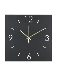 Design Wanduhr „Times“ 40 x 40 cm, Schwarz Spinder Design