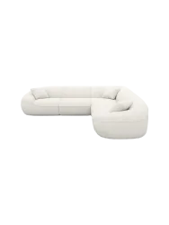 5-Sitzer Design Ecksofa „Kitana“ mit Bouclé-Bezug Bouclé White BLOOMINGLOFT Collection
