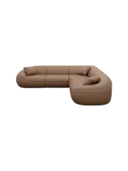 5-Sitzer Design Echtleder Ecksofa „Kitana“ Echtleder Choco Brown BLOOMINGLOFT Collection