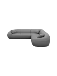 5-Sitzer Design Echtleder Ecksofa „Kitana“ Echtleder Dark Grey BLOOMINGLOFT Collection