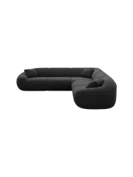 5-Sitzer Design Ecksofa „Kitana“ mit Samtbezug Samtbezug Schwarz BLOOMINGLOFT Collection