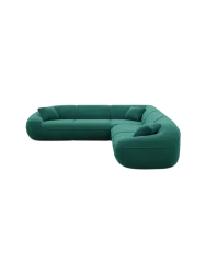5-Sitzer Design Ecksofa „Kitana“ mit Samtbezug Samtbezug Grün BLOOMINGLOFT Collection