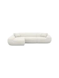 4-Sitzer Design Ecksofa „Kitana“ mit Bouclé-Bezug Bouclé White BLOOMINGLOFT Collection