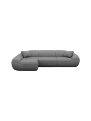 4-Sitzer Design Echtleder Ecksofa „Kitana“ Echtleder Dark Grey BLOOMINGLOFT Collection