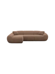 4-Sitzer Design Ecksofa „Kitana“ mit Strukturstoff-Bezug Strukturstoff Braun BLOOMINGLOFT Collection